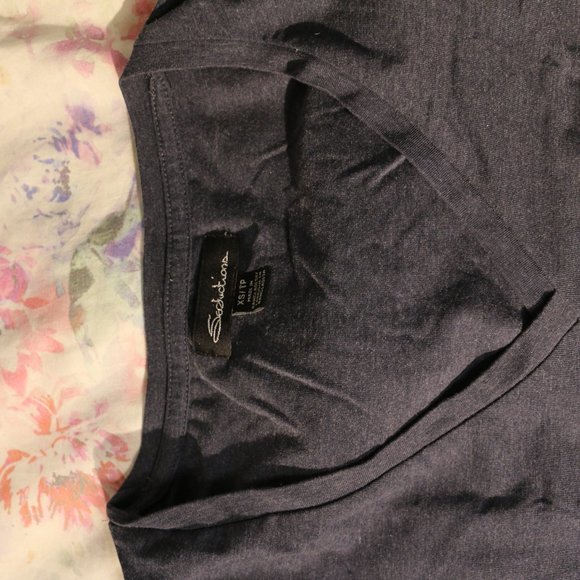 Navy V-Neck T-shirt - Picture 2 of 3